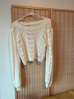 Cropped white sweater